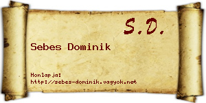 Sebes Dominik névjegykártya